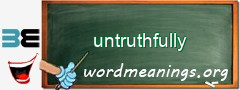 WordMeaning blackboard for untruthfully